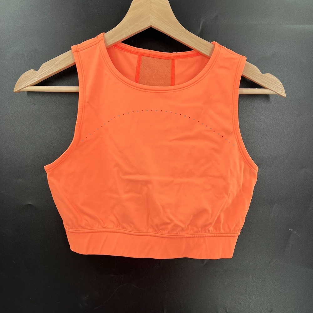 Lululemon Hotty Hot Cropped Tank top neon Highlight Orange workout gym yoga 6